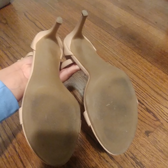 Nude Strappy Dress Sandals SZ9 - Picture 4 of 6